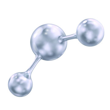 Silver molecule model. Vector illustration isolated on white background.