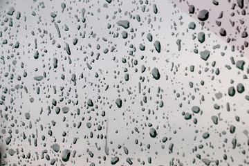 water drops on the glass