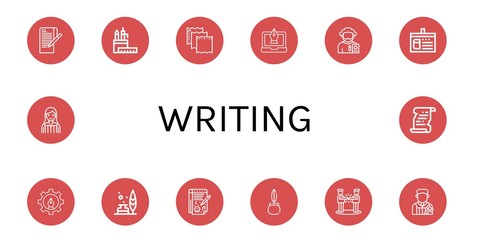 Set of writing icons