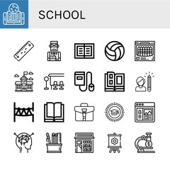 school icon set