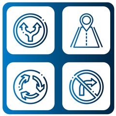 straight simple icons set