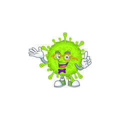 Super Funny orthocoronavirinae in nerd mascot design style
