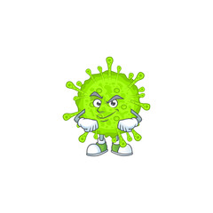 An icon of orthocoronavirinae mascot design with confident gesture