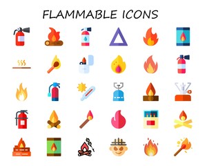 flammable icon set