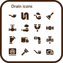 drain icon set