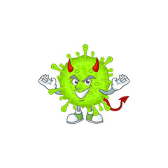 Cartoon picture of orthocoronavirinae in devil cartoon character design