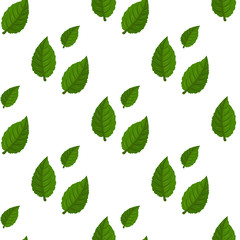 Seamless decorative template texture with green and beige leaves. Seamless stylized leaf pattern.