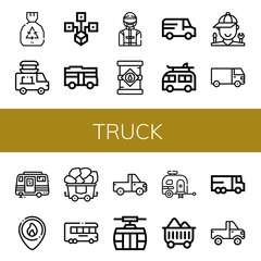 truck simple icons set