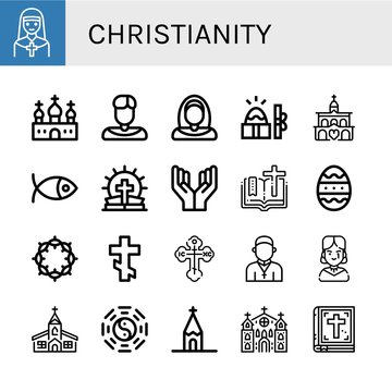 christianity icon set