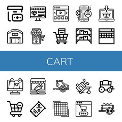 cart simple icons set