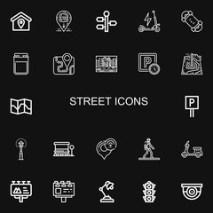 Editable 22 street icons for web and mobile