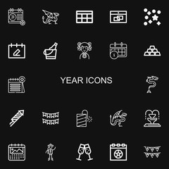 Editable 22 year icons for web and mobile