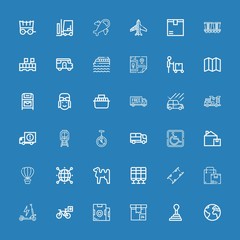 Editable 36 transport icons for web and mobile