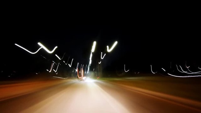 Hyperlapse video in Rome traffic at night,a video shot with poket osmo by a car in traffic in the city of Rome