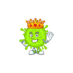 A Charismatic King of orthocoronavirinae cartoon character design