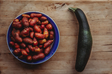 Garden Haul Potatoes and Zucchini 