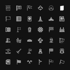 Editable 36 national icons for web and mobile