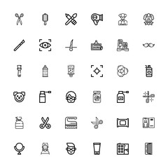 Editable 36 hair icons for web and mobile
