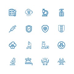 Editable 16 virus icons for web and mobile