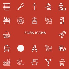 Editable 22 fork icons for web and mobile