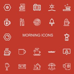 Editable 22 morning icons for web and mobile