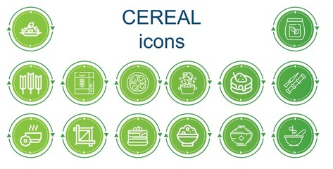 Editable 14 cereal icons for web and mobile