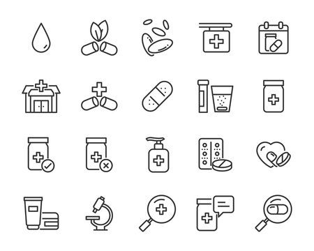 set of medicine icons, pharmacy, drug store, capsuleset of medicine icons, pharmacy, drug store, capsule