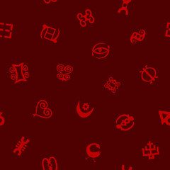 Seamless pattern with Adinkra symbols