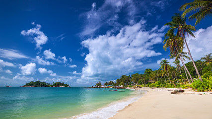 Panorama beach and rock Formation Photos at Berhala island kepulauan Riau