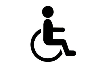 Disabled sign isolated on white background