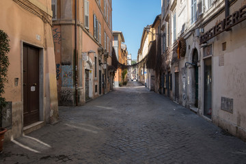 Fototapeta na wymiar Trastevere in Rome without people