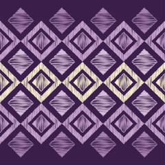 Design with manual hatching. Ethnic boho ornament. Seamless background. Tribal motif. Vector illustration for web design or print.