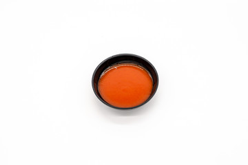 Red tomato sauce ketchup. Isolated on white background