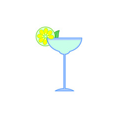 blue cocktail on white background
