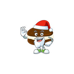 Whoopie pies cartoon character of Santa showing ok finger