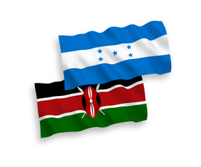 Flags of Kenya and Honduras on a white background