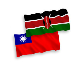 Flags of Kenya and Taiwan on a white background