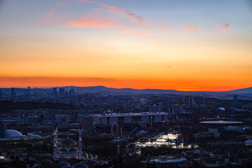 Fototapeta premium Panoramic view of Ankara city 4K. Ankara is the capital city of Turkey 