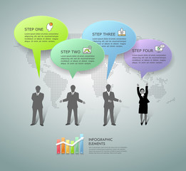 Design infographic template 4 options. Business concept can be used for workflow layout, diagram, number options, timeline, steps, demo infographic