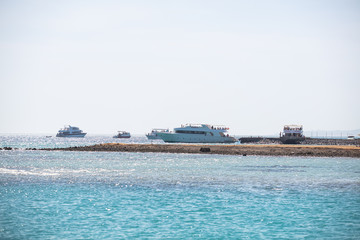 Yacht near the shore in Egypt