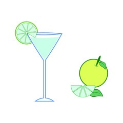Cocktail Drink And Citrus Fruit Fresh For Summer