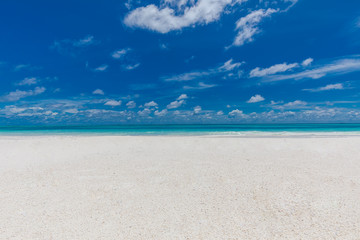 Fototapeta na wymiar Clean white sand on a blurred background sea ocean sky abstract style