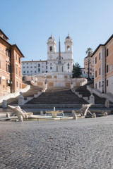 Fototapeta na wymiar Piazza di Spagna in Rome without people