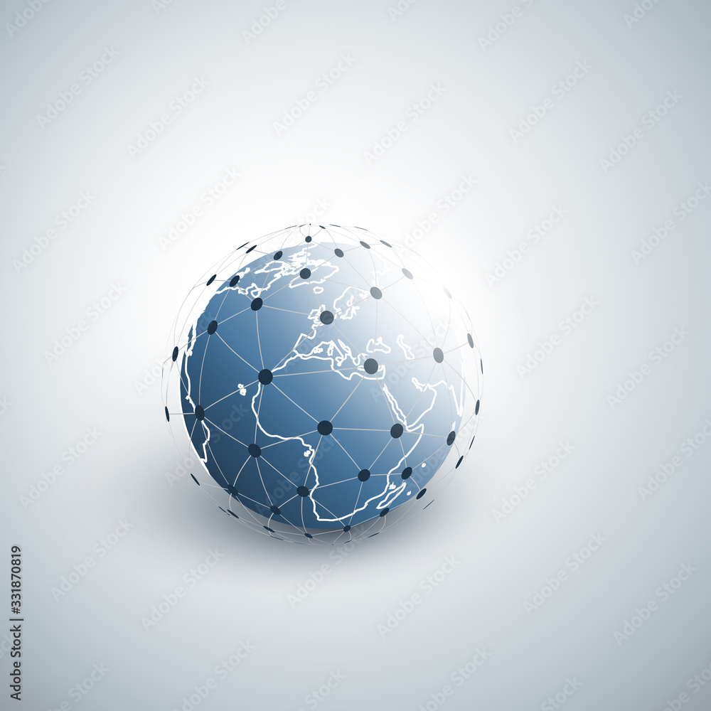 Aufkleber abstract cloud computing, networks structure and telecommunications concept design - global network 