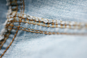 Jeans denim texture close up , focus only one point , soft blured background wallpaper