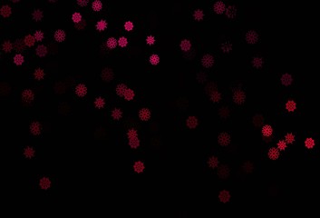 Dark Pink vector background with xmas snowflakes.