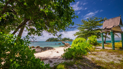 Panorama beach and rock Formation Photos at Berhala island kepulauan Riau