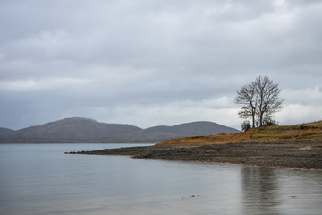 Amazing winter view of Lake Plastira, Greece