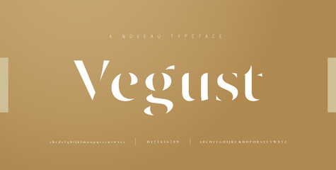 Elegant alphabet letters font and number. Classic Lettering Minimal Fashion Designs. Typography fonts regular uppercase, lowercase and numbers. vector illustration