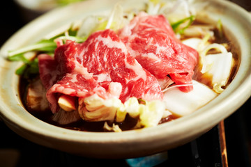 Sukiyaki, Japanese hot pot dish